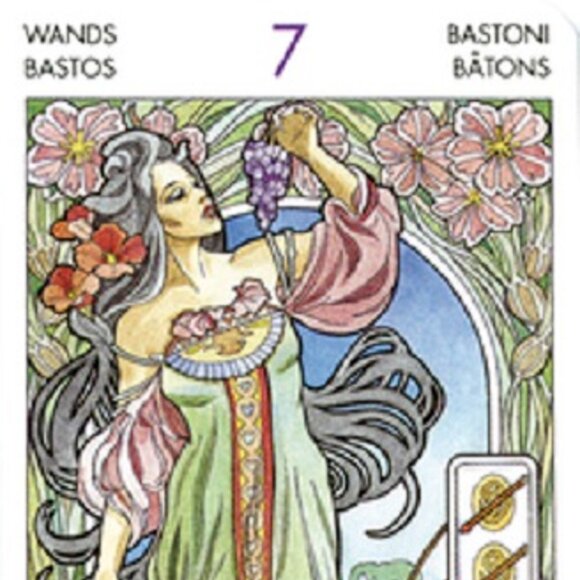 Tarot Art Nouveau Mini OOP, HTF beginner deck ,deck and instructions 2X3 in, NEW - Picture 3 of 4